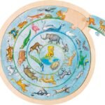 Apskrita medinė gyvūnų dėlionė