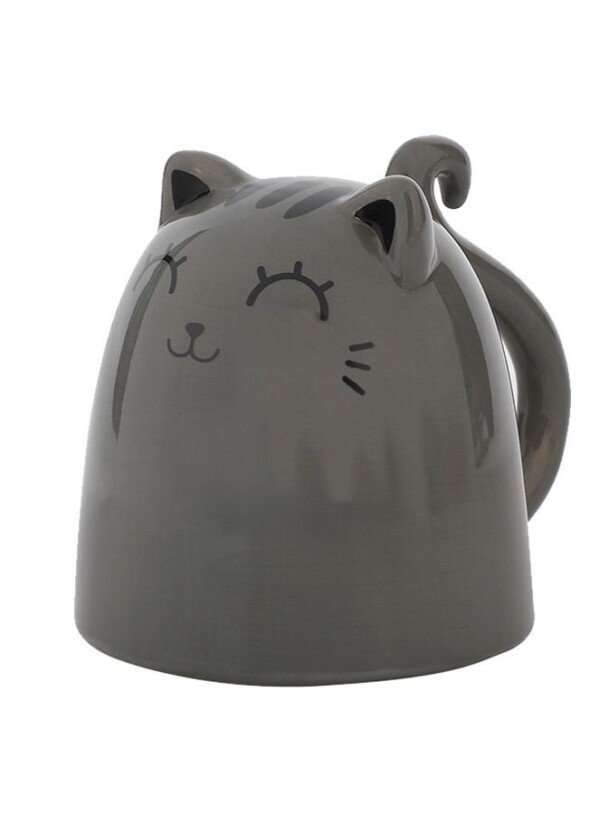 Apversto pilko katino puodelis