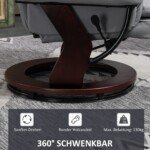 Pasukamas ir atlošiamas dirbtinės odos poilsio krėslas su pufu