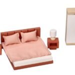 Baldai lėlių nameliui Miegamasis