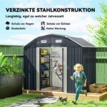 Cinkuoto plieno sodo sandėliukas su 2 ventiliaciniais langais ir 2 stumdomomis durimis