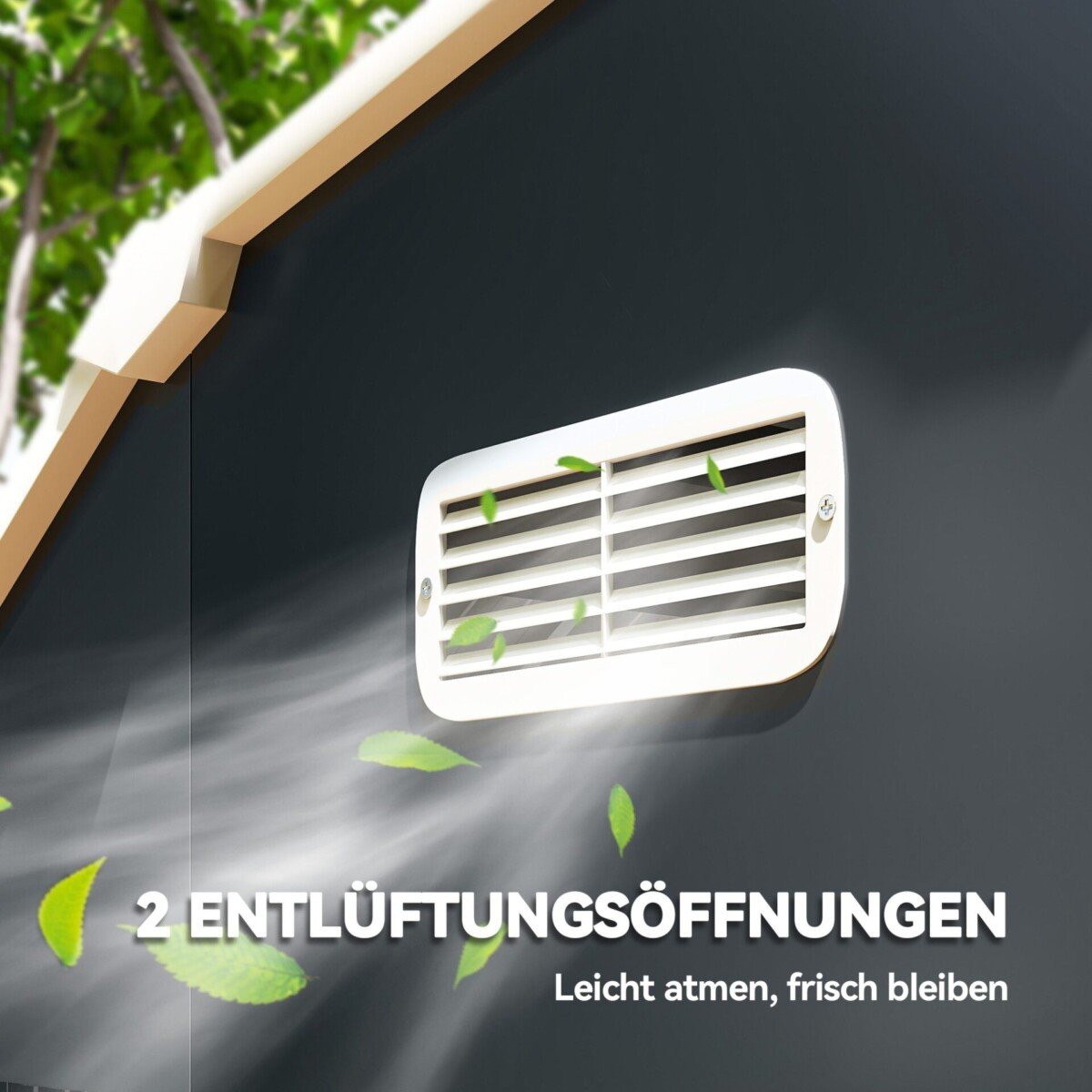 Cinkuoto plieno sodo sandėliukas su 2 ventiliaciniais langais ir 2 stumdomomis durimis