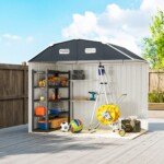 Cinkuoto plieno sodo sandėliukas su 2 ventiliaciniais langais ir 2 stumdomomis durimis