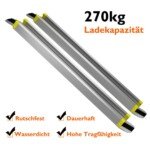 Teleskopinės aliuminio rampų pora iki 270 kg (Juoda)