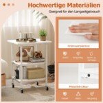 Reguliuojamo aukščio spausdintuvo stovas su lentynėlėmis (Balta)