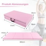 Fiksuojamas gimnastikos čiužinys su EPE putplasčio užpildu ir nešiojimo rankenomis (Šviesiai rožinė)