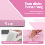 Fiksuojamas gimnastikos čiužinys su EPE putplasčio užpildu ir nešiojimo rankenomis (Šviesiai rožinė)