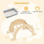 Daugiafunkcis medinis žaidimų tiltelis su daiktadėže (Natūrali)