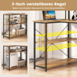 L formos kampinis rašomasis stalas su reguliuojama lentyna (Natūrali)