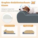 Ortopedinis šunų guolis su galvūgaliu (Pilka)