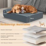 Ortopedinis šunų guolis su galvūgaliu (Pilka)