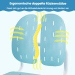 Reguliuojamo aukščio vaikiška kėdė su dviguba nugaros atrama (Mėlyna)