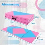 Sulankstomas gimnastikos ir jogos kilimėlis 240 x 117 x 5 cm (Šviesiai mėlyna)