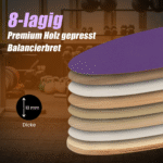 Medinė balanso lenta su voleliu (Violetinė)