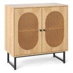 Kompaktiškas dviejų durų indauja su reguliuojama lentyna (Natūrali)