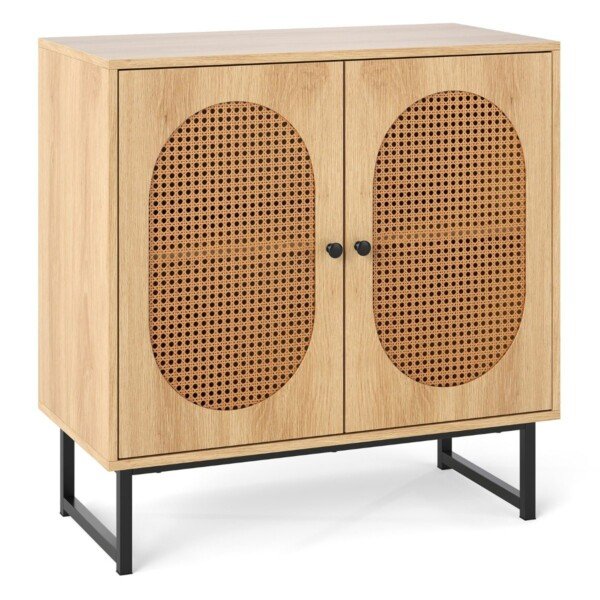 Kompaktiškas dviejų durų indauja su reguliuojama lentyna (Natūrali)