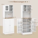 Virtuvės spintelė su mikrobangų krosnelės niša ir 8 durelių lentynomis (Balta)