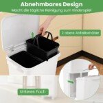 Daugiafunkcė šiukšliadėžė su skyreliais ir ratukais (Balta)