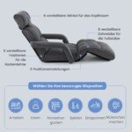 Reguliuojamas sulankstomas fotelis-lova (Tamsiai pilka)