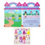 Daugkartiniai išgaubti princesių lipdukai