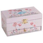 Dekoratyvinė muzikinė dėžutė su šokančia fėja ir stalčiumi