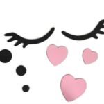 Dekoratyvinės juodos akytės su širdelėmis