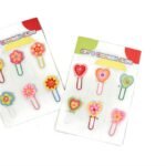 Dekoratyvinės sąvaržėlės su mediniais širdelių ar gėlyčių motyvais, 6 vnt. rinkinys