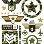 Dekoratyvinis termo lipdukų lapas „Oro pajėgos“