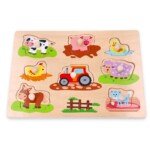 Dėlionė su rankenėlėmis „Ūkio draugai ir traktorius“