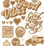 Didelis retro užlyginamų etikečių lapas