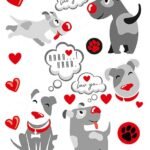 Didelis termo lipdukų lapas „Dėmelės“ Šuniukai