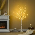 Dirbtinis beržas su LED ir lanksčiomis šakomis 150 cm aukščio