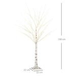 Dirbtinis beržas su LED ir lanksčiomis šakomis 150 cm aukščio