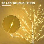 Dirbtinis beržas su LED ir lanksčiomis šakomis 150 cm aukščio