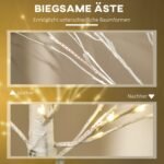 Dirbtinis beržas su LED ir lanksčiomis šakomis 150 cm aukščio