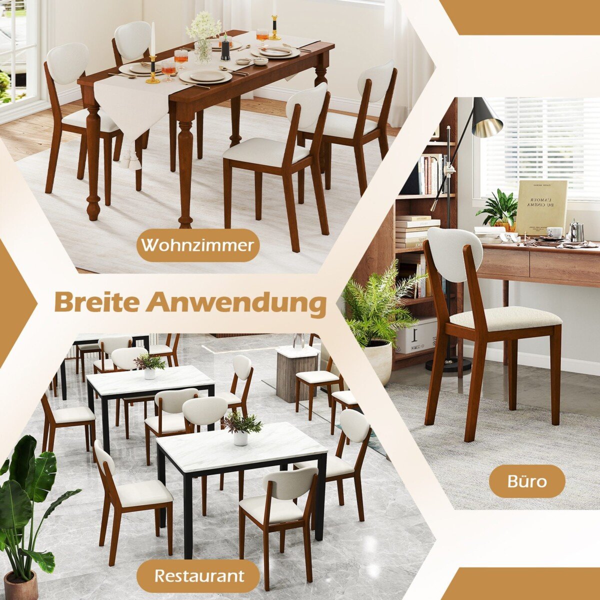 Valgomojo kėdžių komplektas (2 vnt.) 180 kg apkrova Šiuolaikinis dizainas (Riešutmedžio)