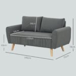 Kordinė dvivietė sofa su nuimamais, skalbiamais atlošo pagalvių užvalkalais