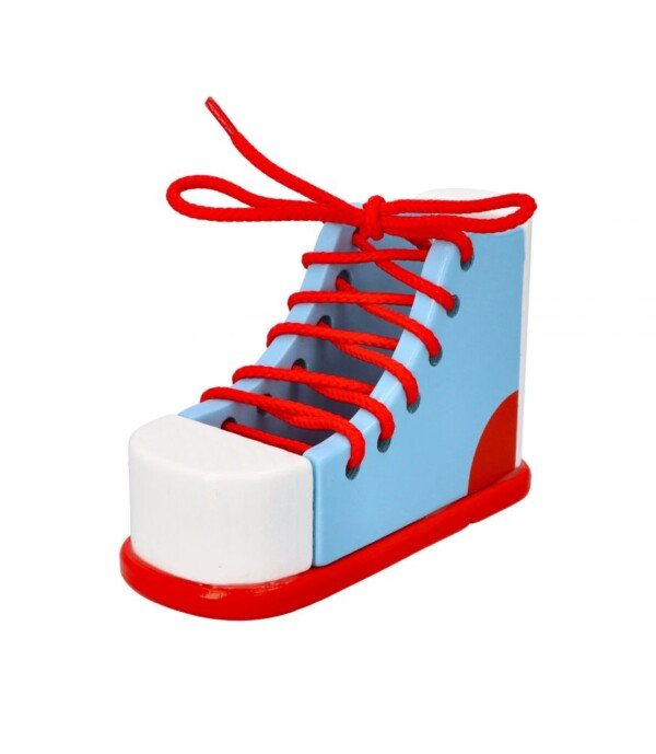 Edukacinis medinis sportbatis batraiščių rišimui