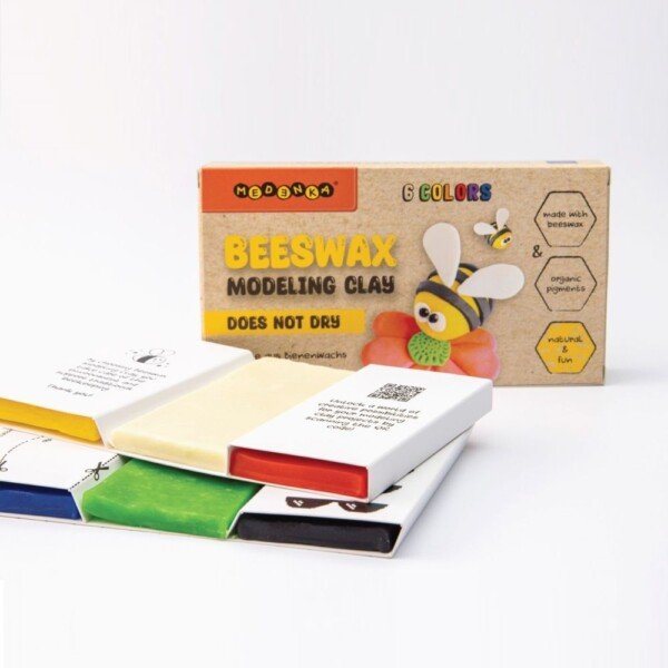 Ekologiška modelino masė su bičių vašku, 6 spalvos