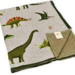 Ekologiškos medvilnės antklodė su dinozaurais