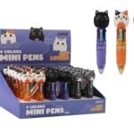 Ekranas: 36 vnt. mini rašikliai „Katės“, 4 spalvų