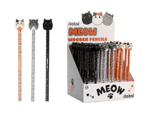 Ekspozicinis rinkinys: 36 mediniai pieštukai su 3D kačiukais