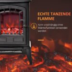 Elektrinis grindinis židinys su 2 šildymo lygiais ir tikrovišku liepsnos efektu