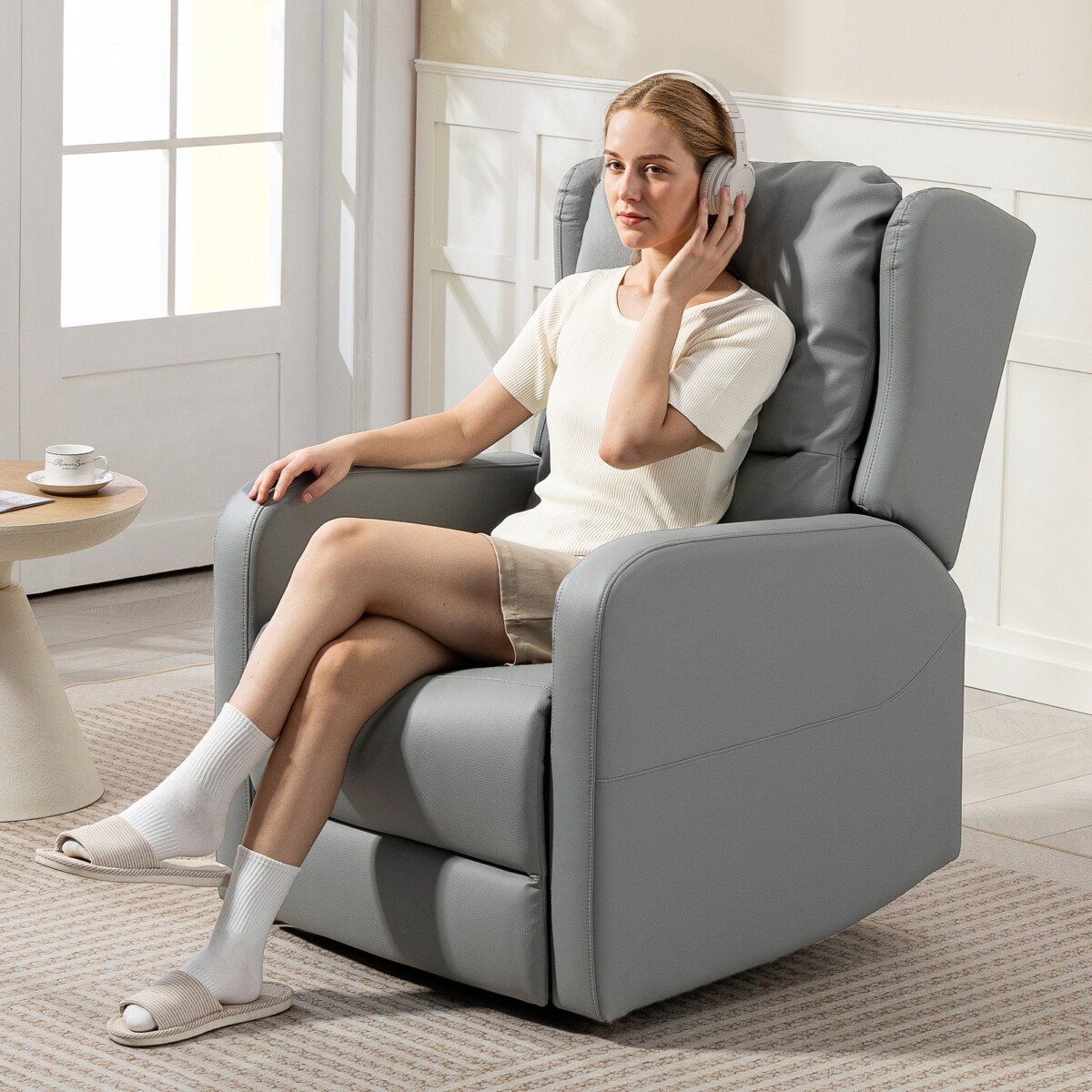 Elektrinis masažinis krėslas su pėdų atrama ir minkymo masažu