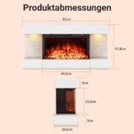 Elektrinis židinys su šildymo ir LED apšvietimo funkcija (Balta)