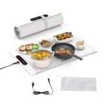 Elektrinė maisto pašildymo plokštelė su 6 temperatūros nustatymais (Balta)