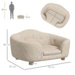 Pakelta gyvūnų sofa su medžio masyvo rėmu