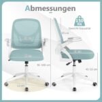 Ergonomiška biuro kėdė su atlenkiamomis porankėmis ir svyravimo funkcija (Mėlyna)