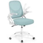 Ergonomiška biuro kėdė su atlenkiamomis porankėmis ir svyravimo funkcija (Mėlyna)