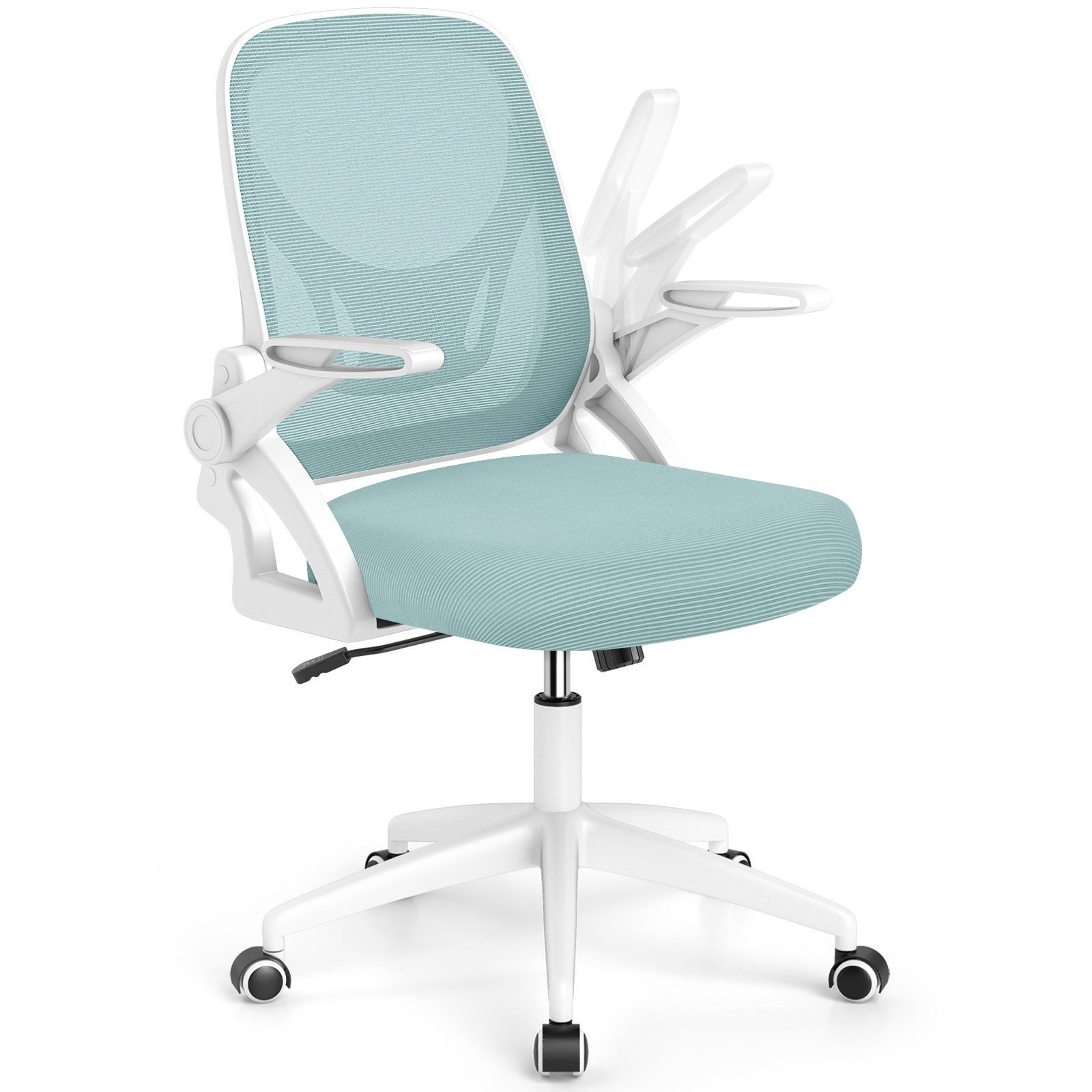 Ergonomiška biuro kėdė su atlenkiamais porankiais ir supimo funkcija Ergonomiška biuro kėdė su atlenkiamomis porankėmis ir svyravimo funkcija (Mėlyna)